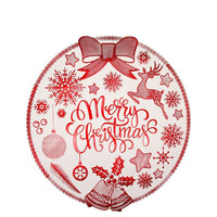 Série de tapis de table de Noël Ychon Festival, accessoires de cuisine domestiques, dessous de plat rond en PVC de luxe, anti-chaleur, imperméable, style occidental