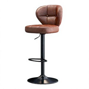 Modern Silver Leather Adjustable <b>Bar</b> <b>Stools</b> <b>Swivel</b> Rotating Backrest Water Resistant Metal Frame Eco-Friendly for Living Room - Product Image 4