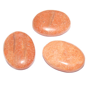 Compre Piedras Cabujón Ovaladas de Aventurina Melocotón para Sanación, Marca NaturalAgate.com, Diseño Floral, Origen Gujarat - Product Image 1