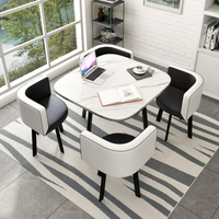 Muebles para el hogar extensible ahorro de espacio de 4 plazas cuadrado sillas de mesa pequeña restaurante MDF juego de mesa de comedor