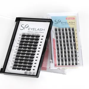 SP EYELASH Pre-cut Segment Cluster Lashes Superfine Clear Band Diy Lash Extension Custom Segmented Eyelashes Kit