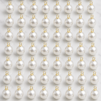 Perles rondes blanches à haute brillance, imitation perle de culture, avec breloques en métal pour la fabrication de bijoux DIY en gros