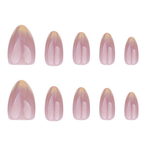 30 Pièces de Faux Ongles à Presser Haut de Gamme, French Gradient, Perles Dorées Scintillantes, Courts et Prêts à Porter pour les Doigts - Product Image 5