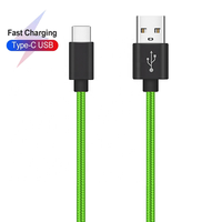 Cable USB Tipo-C de Nailon con Carga Rápida 3A, Carcasa de Aleación de Aluminio, Conductor de Cobre Puro 21AWG, Trenzado, para Impresora, Auriculares, Computadora