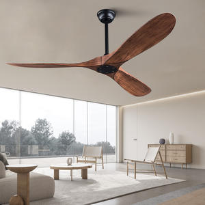 <span class=keywords><strong>Ventilateur</strong></span> de plafond intérieur sans lumière, style américain, pales en bois massif, moteur <span class=keywords><strong>silencieux</strong></span> pour salon, garage, ferme - Product Image 1