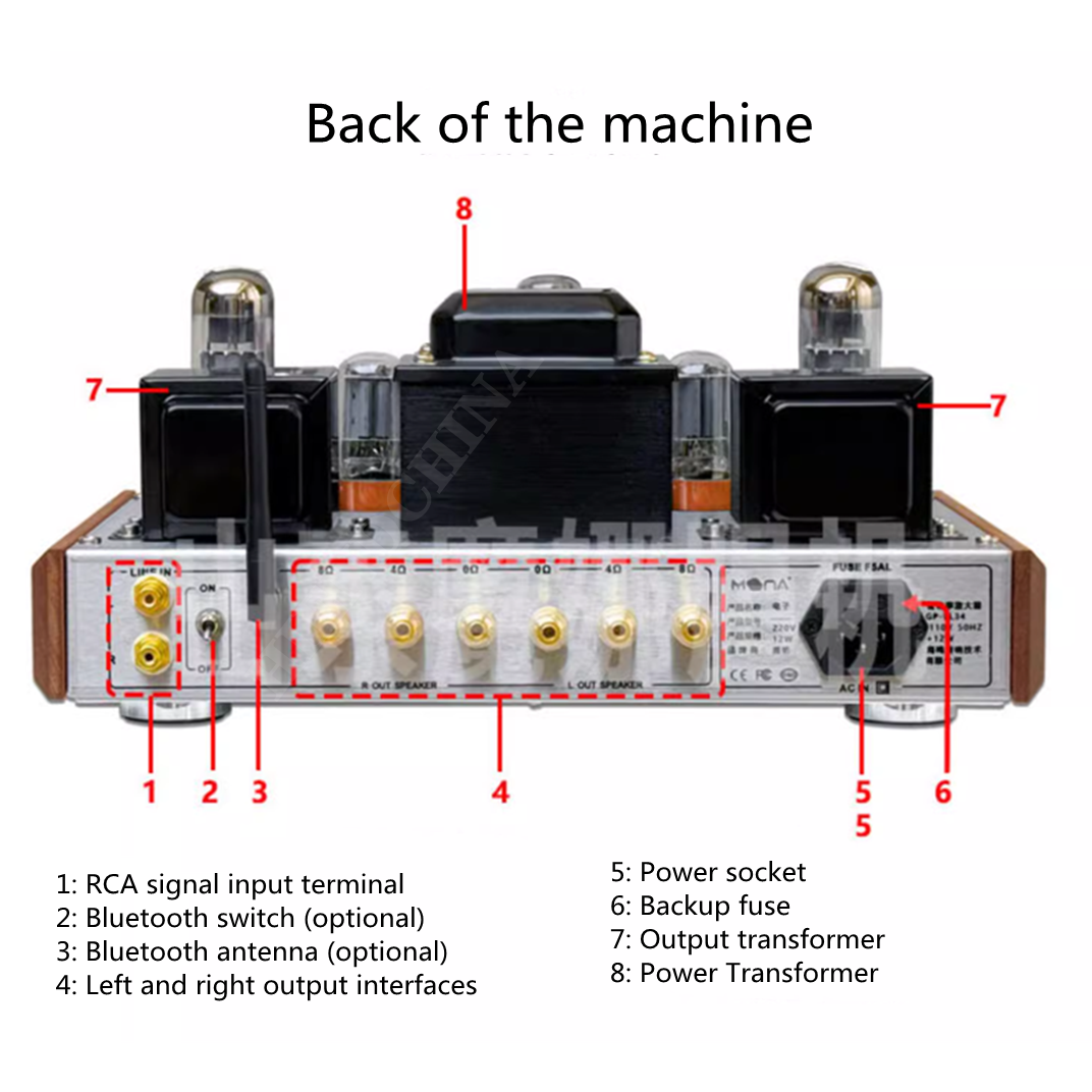 M-122 MONA 真空管アンプ HIFI EL34 シングルエンドA級 BT対応 8W+8W