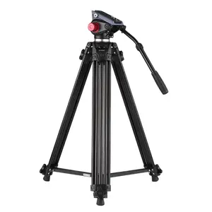 Profesyonel alüminyum alaşım kamera Video Tripod Panorama sıvı hidrolik kafa Ballhead Canon Nikon Sony DSLR kaydedici DV