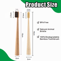 Brosse à dents en poils de porc naturels, poils de cheval, biodégradable, respectueuse de l'environnement, sans BPA, sans plastique, manche en bambou