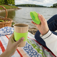 Bouteille d'eau réutilisable en balle de riz OEM, gobelets écologiques 280 ml, tasses à café biodégradables