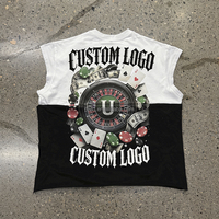 T-shirt sans manches à découpe personnalisée avec impression graphique OEM ODM pour hommes, débardeur vintage à bords bruts, marque privée
