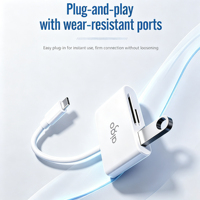 Lecteur de carte SD Type-C avec fentes SD TF et port USB 2.0, accès facile aux fichiers pour ordinateur de bureau, tablette et appareils photo numériques