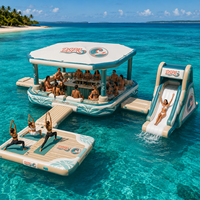Aufblasbarer Wasserpark Schwimmende Insel-Bar Schwimmdock mit Mitteltisch für Familien-Resort Urlaubsspaß Outdoor-Nutzung