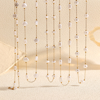 Collier de perles baroques forme irrégulière Triangle cylindre coquille haricot rond perlé tambour acier inoxydable collier fin pour les femmes