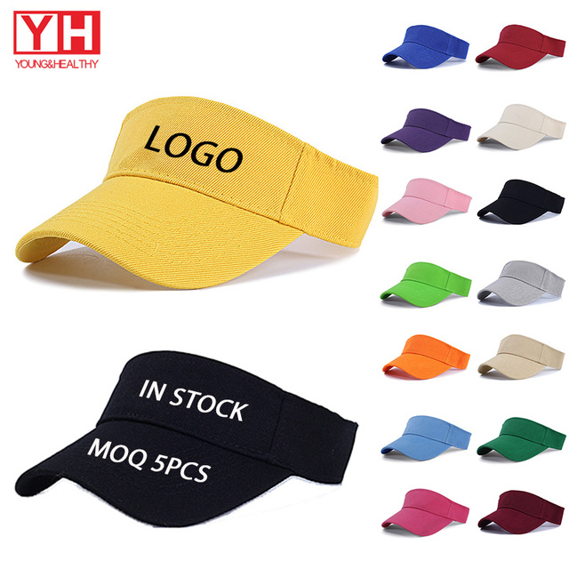 Custom Logo Blank 100% Polyester Outdoor Running Custom Sun Sport Golf Visor Cap Hat