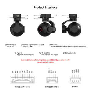 Cámara con Gimbal ZR10 con Zoom Óptico 10X, 2K 4MP, Visión Nocturna Starlight, IP54, Estabilización de 3 Ejes, para Inspección de Drones UAV - Product Image 6