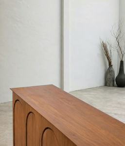 Aparador de Madera Maciza Vintage con Puerta Arqueada, Consola de Almacenamiento para Entrada o Sala de Estar - Product Image 6