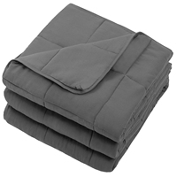 Couverture lestée pour adultes 20lbs 48x72" avec billes de verre rafraîchissantes, garnissage en coton/polyester microfibre, douce, épaisse, respirante, idéale pour l'été