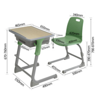 Chaise et bureau réglables Guangwei modernes, écologiques et durables pour salles de classe de lycées et universités