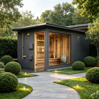 Sauna extérieur moderne Yozon de 3 mètres en structure acier préfabriquée avec grande fenêtre vitrée pour maison, bureau et cour de villa