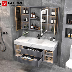 Vente en gros d'armoires de toilette en contreplaqué modernes personnalisées pour hôtels en salle de bains à montage mural - Product Image 3