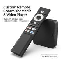 Télécommande intelligente personnalisée pour lecteur multimédia et boîtier TV en streaming avec code fixe pour mode IR double |   Commande vocale Google Assistant