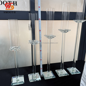 SMOOTH Luxury Set Of 5 K9 Crystal Candle Holder Customized Size Candelabra Table Centerpiece Decoration - Product Image 2