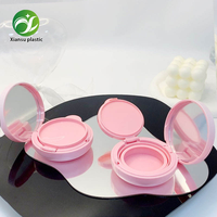 Boîtier compact rose pour poudre libre BB Air Cushion avec miroir, simple/double couche, en PS, forme portable, boîte à cosmétiques, outils de maquillage