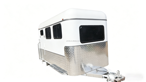 Angle Load 2 Horse <b>Float</b> Trailer Australia Standard Aluminum Round Head Horse Transport Trailer - Product Image 4