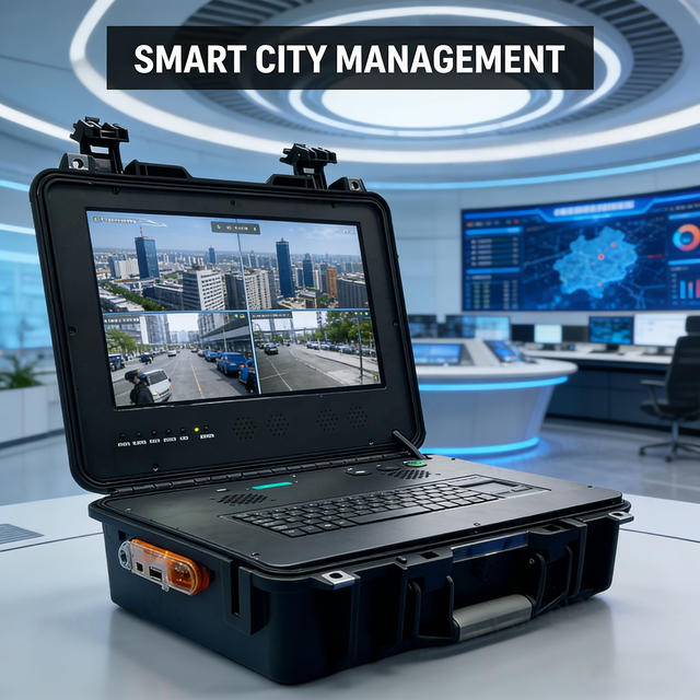 Portable Industrial Portable Laptop Touch Screen LCD Monitor for Unmanned Aerial Vehicle Ground Station Suitcase