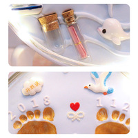 Kit DIY pour empreintes de mains et de pieds de bébé, cadre souvenir en bois fait main pour empreintes de pattes de chien et d'animaux de compagnie, cadeaux et souvenirs