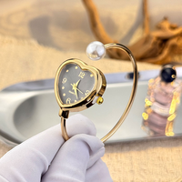 Montre Bracelet Romantique Française LP69 avec Cadran en Verre Tridimensionnel, Diamants Scintillants et Mouvement à Quartz, Bracelet en Alliage