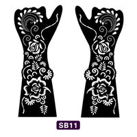 Autocollants en papier pour tatouages temporaires au henné, multi-styles, pour la main et le bras, pour mariages, festivals, fêtes, décoration corporelle DIY, vente en gros