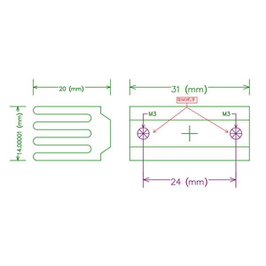 Disipador de calor de 31x14x20mm con montaje M3 para controlador de motor paso a paso de impresora 3D - Product Image 1