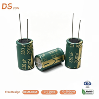 Condensateur électrolytique en aluminium radial polaire 200V 330uF 18x30mm à faible ondulation pour alimentation de circuit imprimé de galvanoplastie