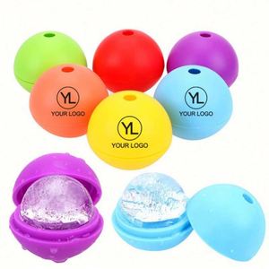 Custom Logo Colorful Whiskeyball Food Grade Silicone Round Sphere Ice Ball Cube Mold <b>Maker</b> for Cocktails and Ice <b>Cream</b> Tubs - Product Image 1