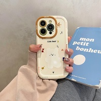 Dessin animé mignon ours TPU étui de téléphone portable pour iPhone 16 Pro Max 15 Plus 13 Mini 14-antichoc avec lanière incluse