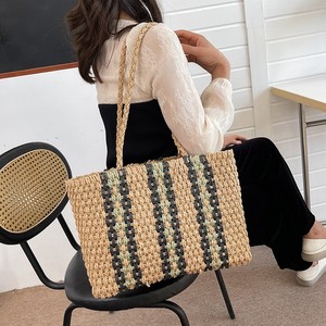 Sac à main tissé en <span class=keywords><strong>osier</strong></span> pour femmes, sacs en paille de plage, fourre-tout décontracté en rotin pour dames, grande capacité, nouvelle collection - Product Image 4