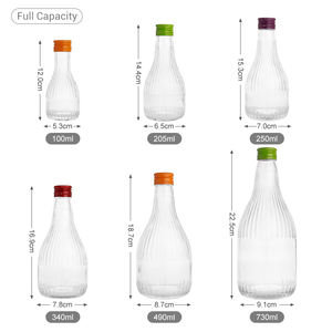 Botellas <span class=keywords><strong>de</strong></span> Vidrio Especiales <span class=keywords><strong>de</strong></span> 100 ml, 200 ml, 250 ml, 350 ml, 500 ml, 730 ml con Rayas Verticales para Bebidas, <span class=keywords><strong>Vino</strong></span> <span class=keywords><strong>de</strong></span> Frutas, con Tapa <span class=keywords><strong>de</strong></span> Aluminio ROPP - Product Image 6