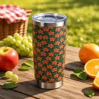Mug camouflage portable en acier inoxydable 20oz avec impression UV 3D, gravé au laser, idéal pour le camping, les activités de plein air et les voyages
