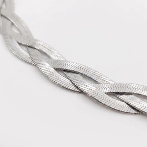 Premium Stainless Steel Layered Twisted <b>Rope</b> Necklace, Waterproof & Rustproof Hip Hop Jewelry for Anniversary Gifts - Product Image 3