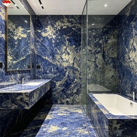 Grande dalle de granit bleu Bolivie moderne et imperméable pour villa, hôtel, escalier intérieur, mur, sol, salon, salle de bain, salle à manger, cuisine