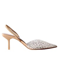 Escarpins à Talons Hauts Transparent Ornés de Clous, Style Designer Unique, Chaussures Élégantes Slingbacks pour Femmes