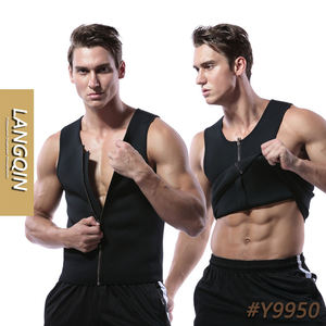 Langqin Gilet de sauna respirant en néoprène à fermeture éclair, sans manches, avec soutien du torse, pour hommes, usage quotidien, bureau, décontracté, pour affiner la silhouette - Product Image 1