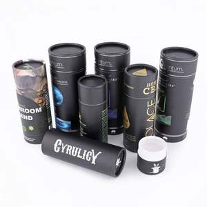 Caja de Regalo Redonda Plegable de Papel Rígido Negro Mate de Lujo Personalizada para Botella con Tapa - Product Image 4