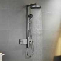Nouvelle colonne de douche moderne de luxe avec jets de massage, design piano, ensembles de douche de salle de bain à effet pluie