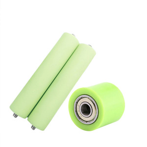 Rodillo <span class=keywords><strong>de</strong></span> rueda <span class=keywords><strong>de</strong></span> silicona <span class=keywords><strong>de</strong></span> goma recubierto <span class=keywords><strong>de</strong></span> poliuretano PU duradero OEM aluminio C45 núcleo <span class=keywords><strong>de</strong></span> acero personalizado 30A-95A para transportador Industrial - Product Image 5