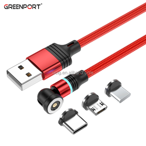 Greenport USB Cáp từ | 3 trong 1 điện thoại sạc mã 540 xoay đầu sạc cáp với IOS & Loại C & Micro kết nối - Product Image 2