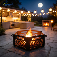 Brazier carré portable en acier personnalisé en usine pour feu de camp extérieur à bois – Fabriqué en fer durable
