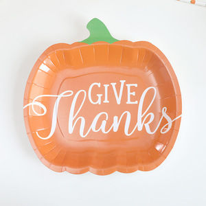 Ensemble de vaisselle DAMAI sur le thème de la citrouille d'automne, assiettes jetables pour la fête de la récolte, assiettes de dîner pour Thanksgiving - Product Image 4