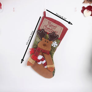 Décorations de réveillon de Noël pour enfants Cadeau de bas en forme de père Noël <span class=keywords><strong>avec</strong></span> pendentif d'arbre de Noël Sac de bonbons pour les vacances - Product Image 6